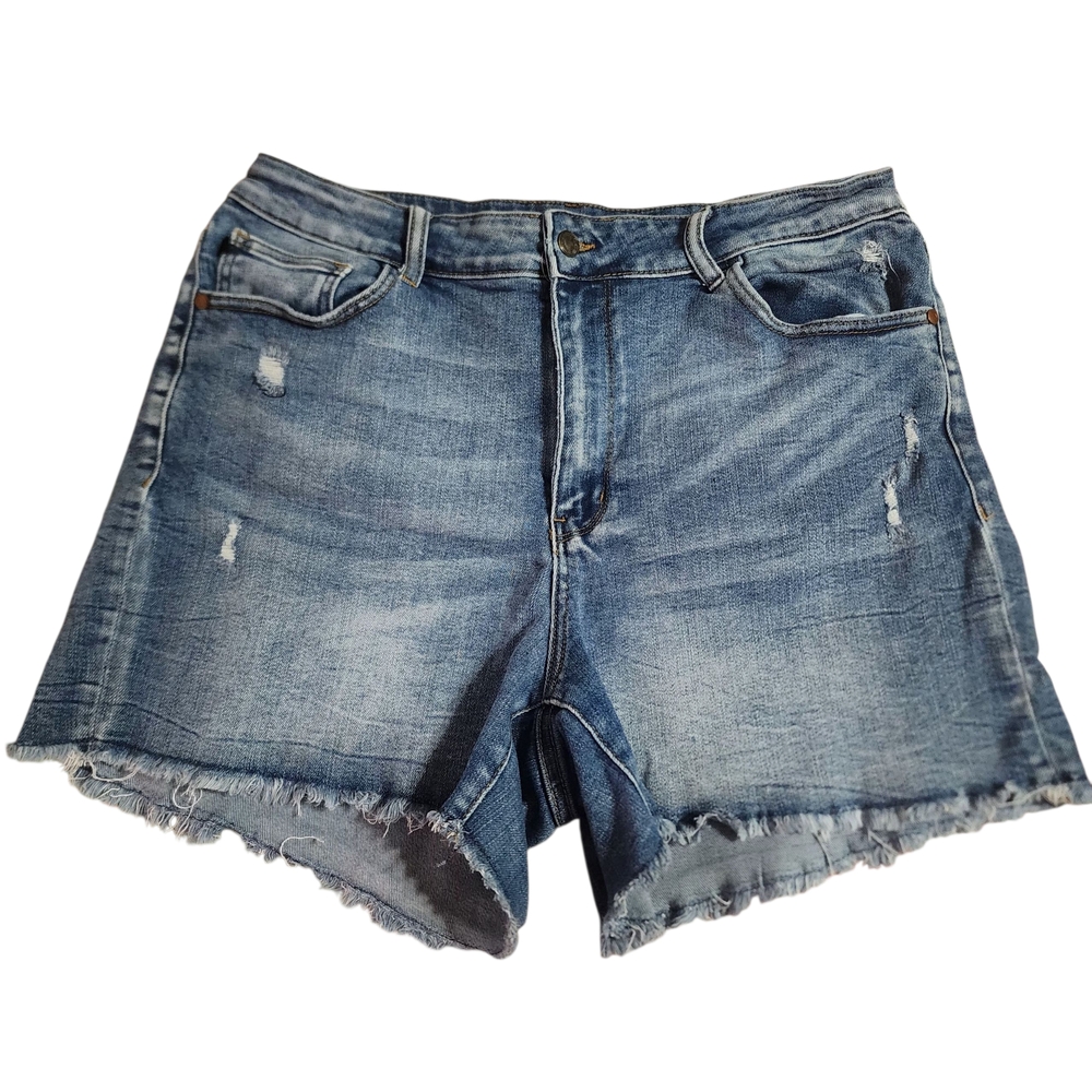Judy Blue Distressed Blue Jean Shorts |Stretch | Size 2XL